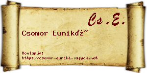 Csomor Euniké névjegykártya